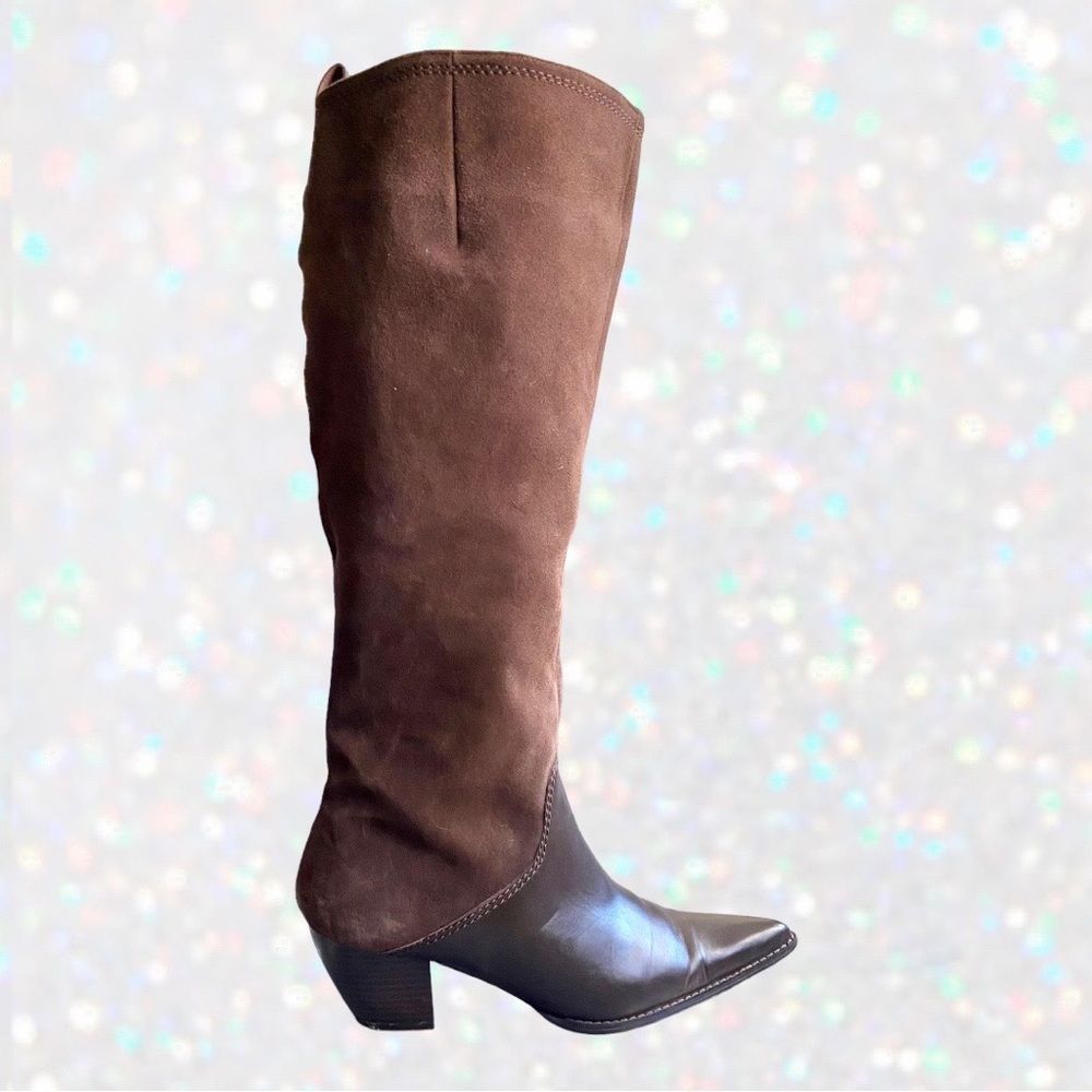 🆕 NEW Cami Tall Knee High Heeled Brown Leather Boots